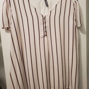 Pink and Blue Striped Blouse